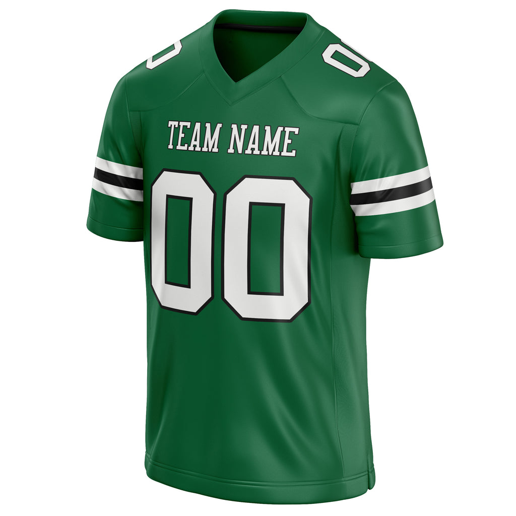 Personalized Kelly & Green White Solid Colour Football Jersey