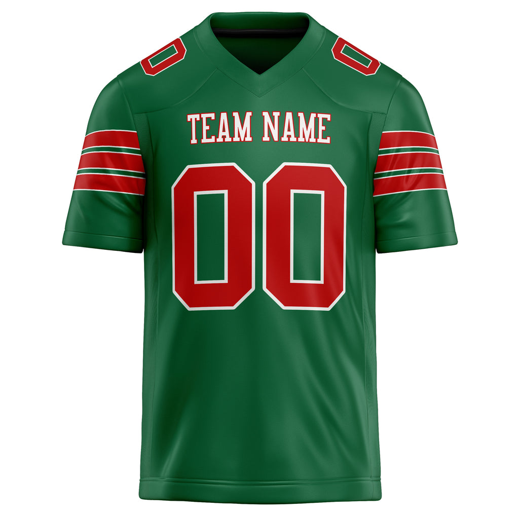 Personalized Kelly & Green red Solid Colour Football Jersey