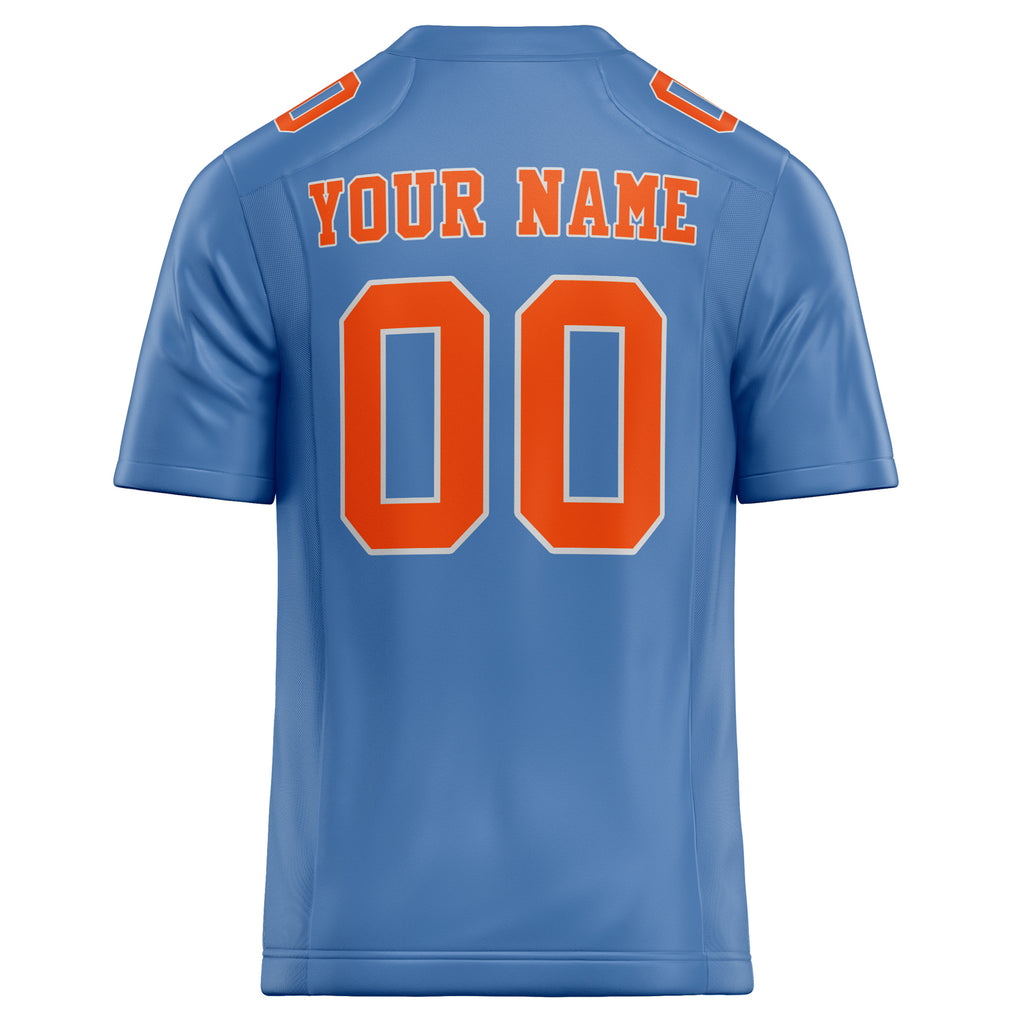 Personalized Light & Blue orange Solid Colour Football Jersey