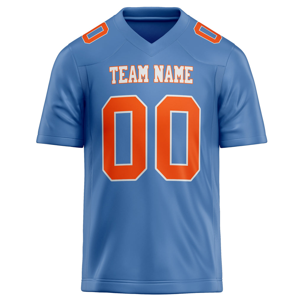 Personalized Light & Blue orange Solid Colour Football Jersey