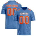 Personalized Light Blue orange Solid Colour Football Jersey FT02240730LI229
