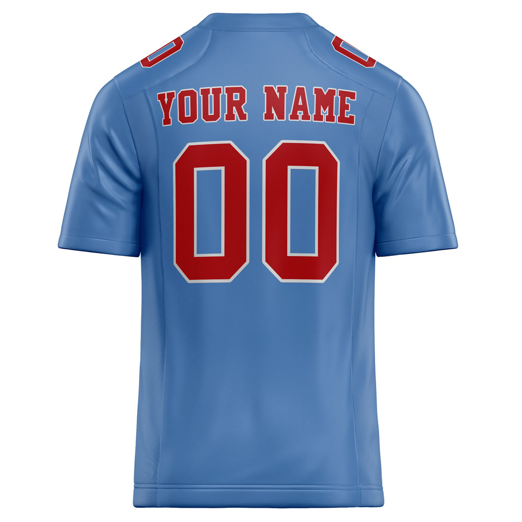 Personalized Light & Blue red Solid Colour Football Jersey