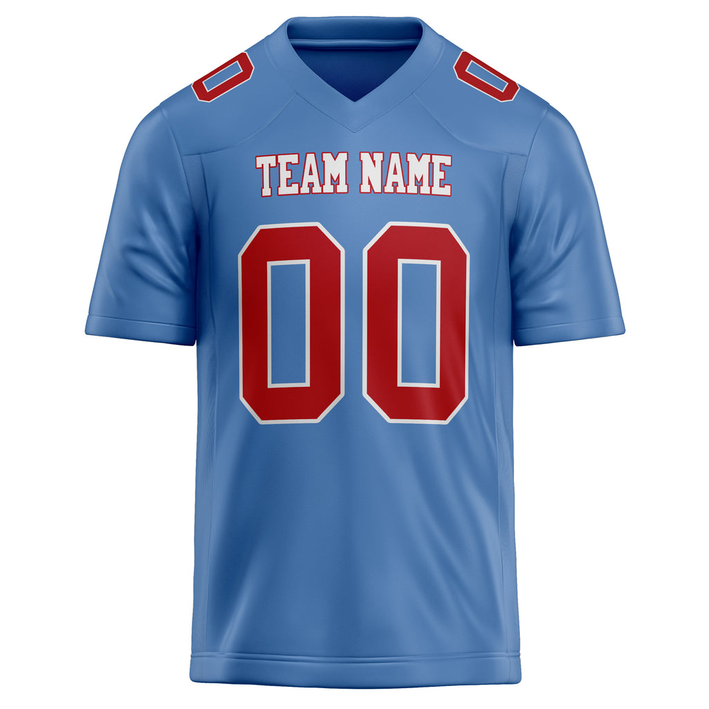 Personalized Light & Blue red Solid Colour Football Jersey