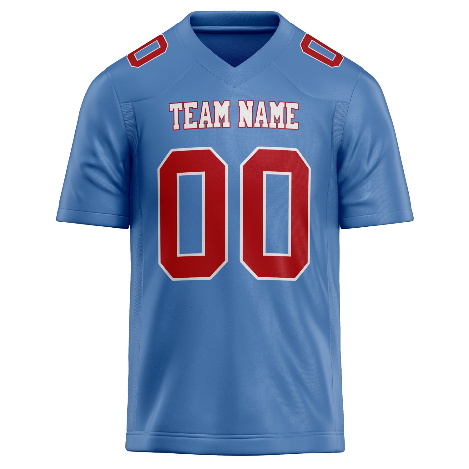 Personalized Light & Blue red Solid Colour Football Jersey