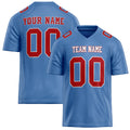 Personalized Light Blue red Solid Colour Football Jersey FT02240730LI230