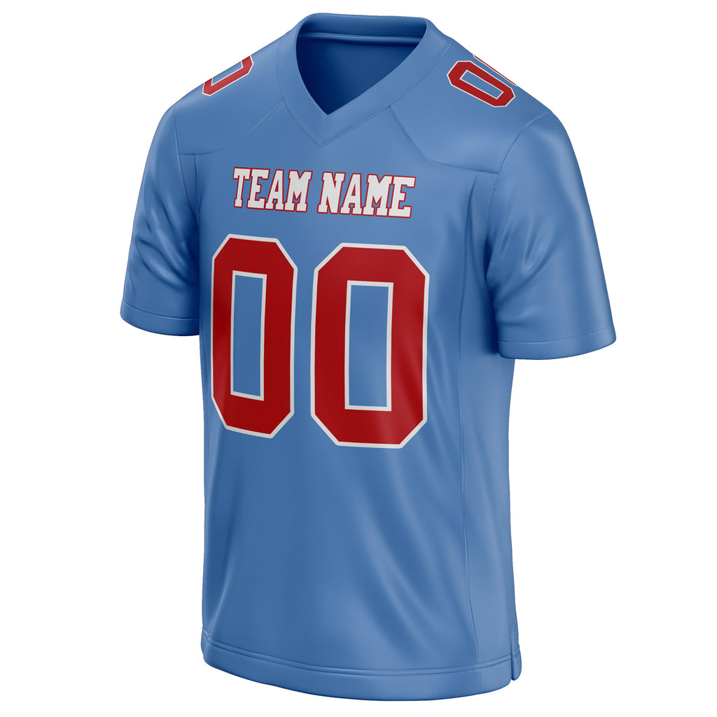 Personalized Light & Blue red Solid Colour Football Jersey