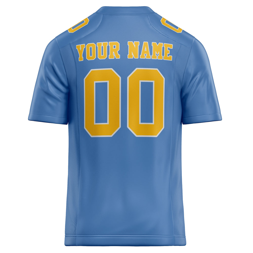 Personalized Light & Blue gold Solid Colour Football Jersey