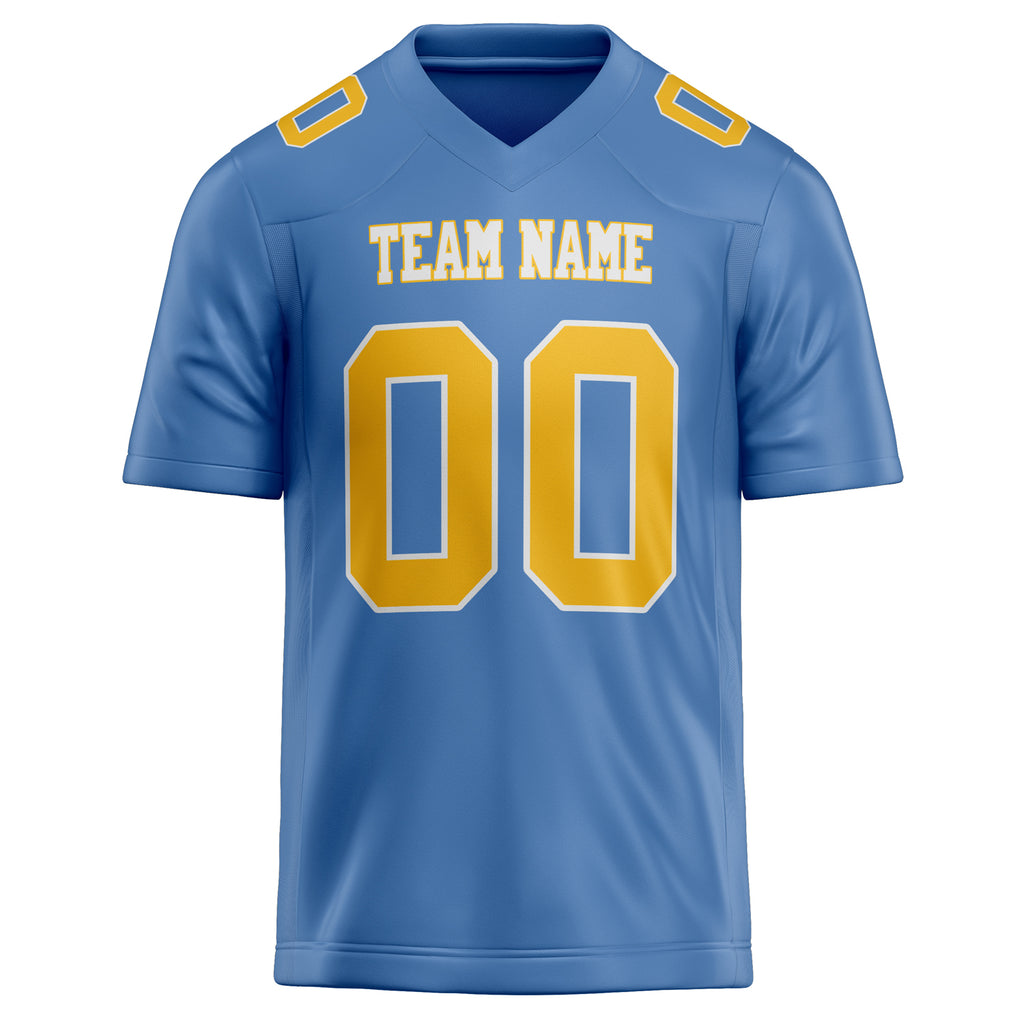 Personalized Light & Blue gold Solid Colour Football Jersey
