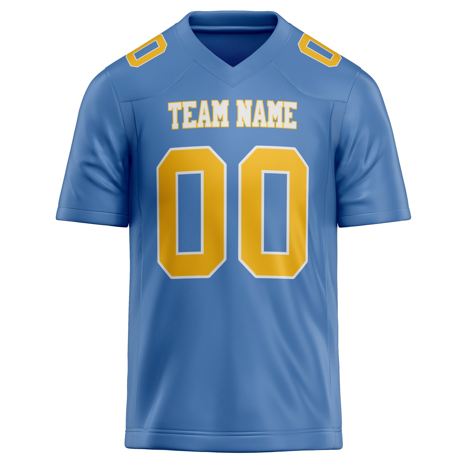 Personalized Light & Blue gold Solid Colour Football Jersey