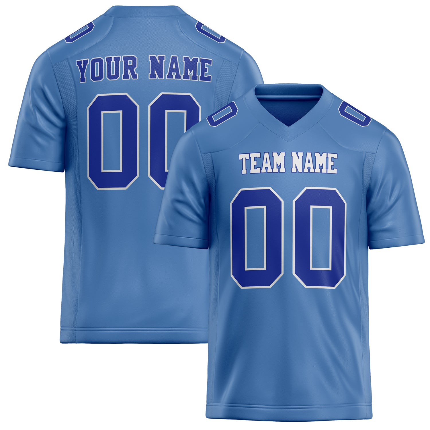 Personalized Light Blue royal Solid Colour Football Jersey FT02240730LI232