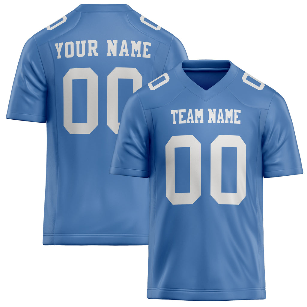 Personalized Light Blue White Solid Colour Football Jersey FT02240730LI233