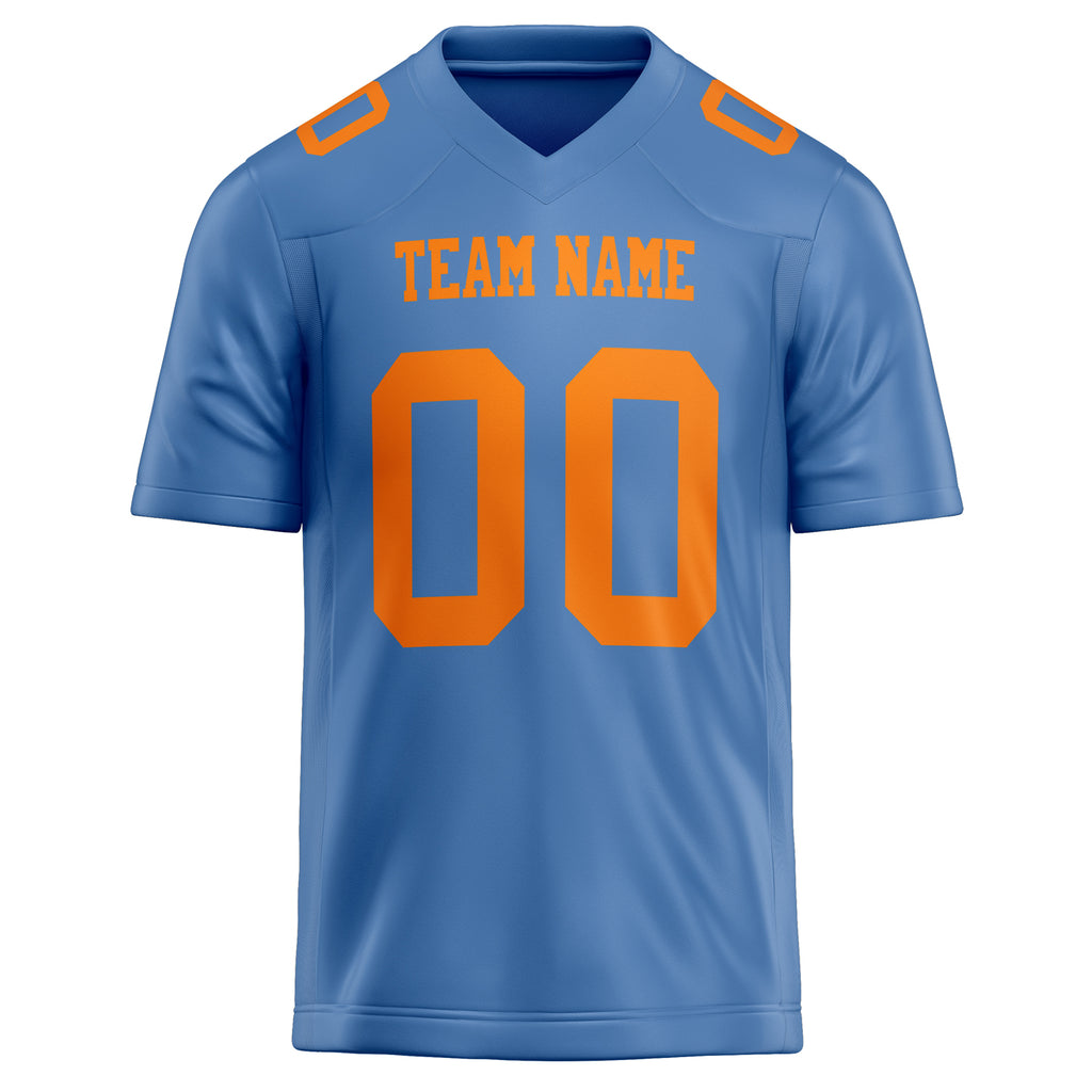 Personalized Light & Blue orange Solid Colour Football Jersey