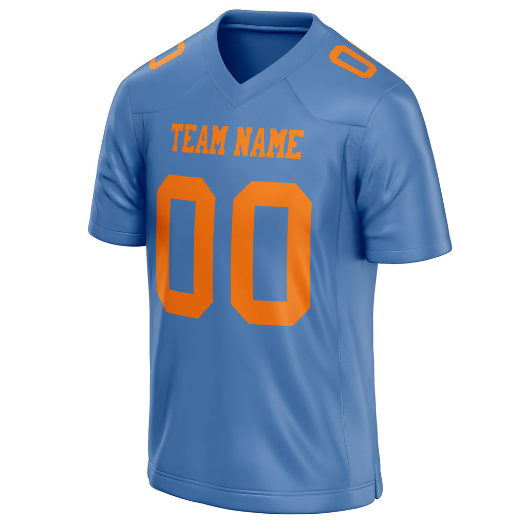 Personalized Light & Blue orange Solid Colour Football Jersey