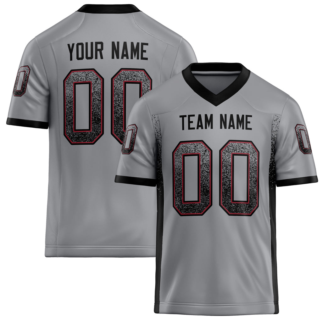 Personalized Light Gray Black Solid Colour Football Jersey FT02240730LI235