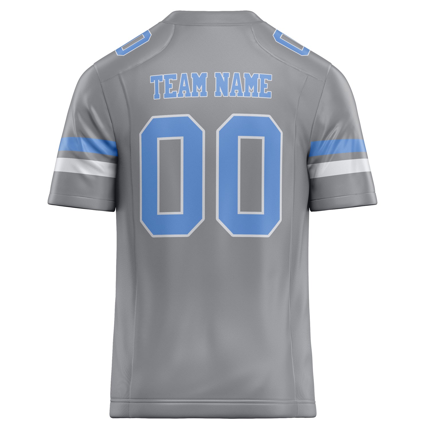 Personalized Light & Gray Light Blue Solid Colour Football Jersey