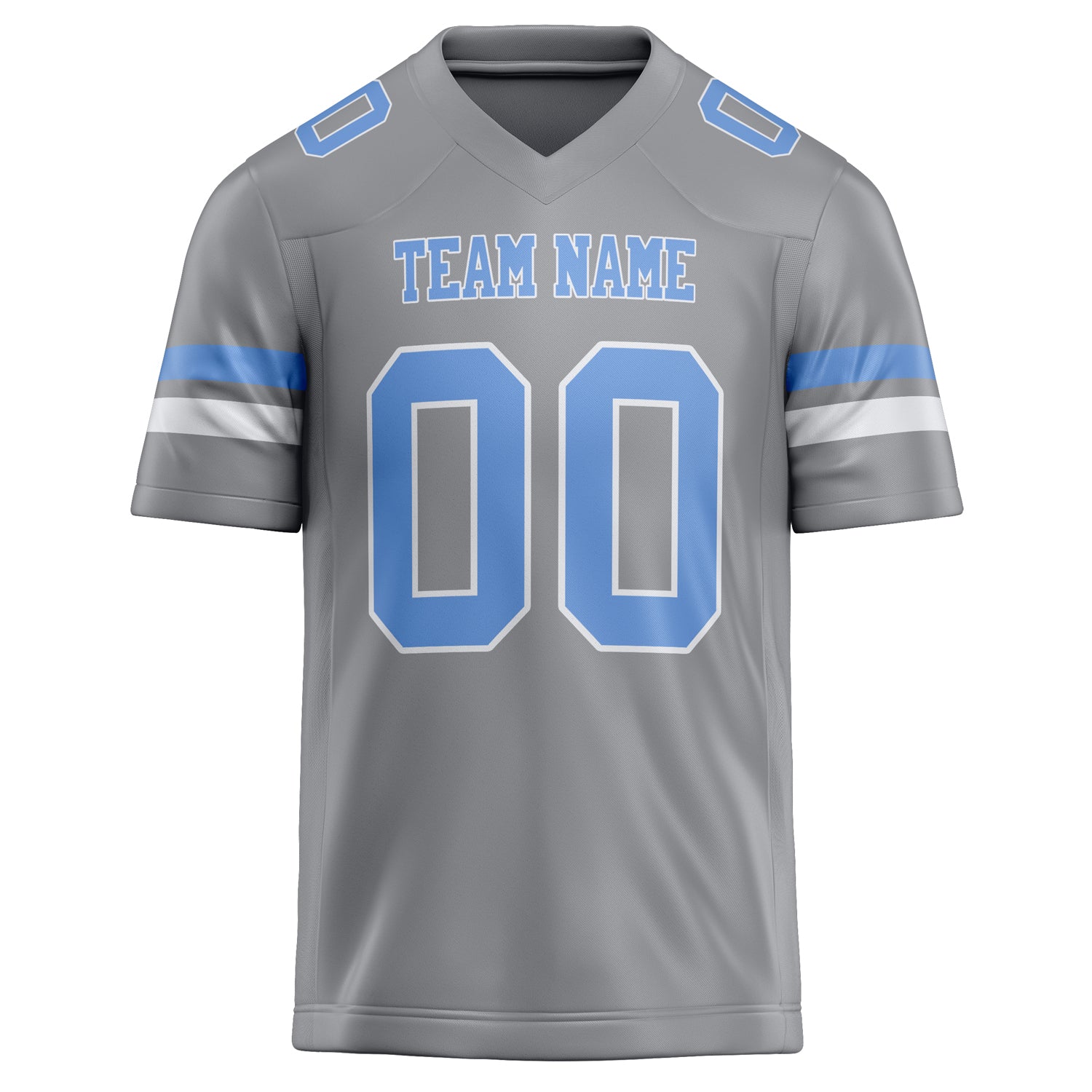 Personalized Light & Gray Light Blue Solid Colour Football Jersey