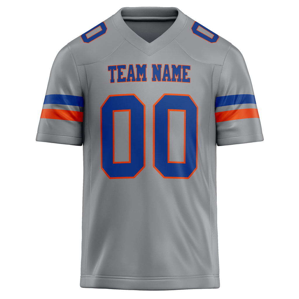 Personalized Light & Gray royal Solid Colour Football Jersey