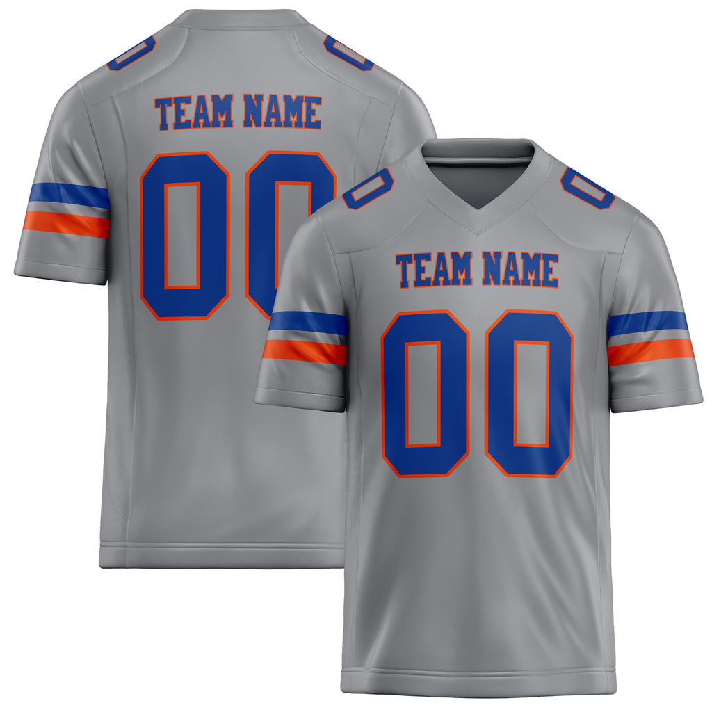 Personalized Light Gray royal Solid Colour Football Jersey FT02240730LI237