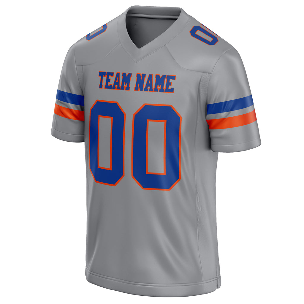 Personalized Light & Gray royal Solid Colour Football Jersey