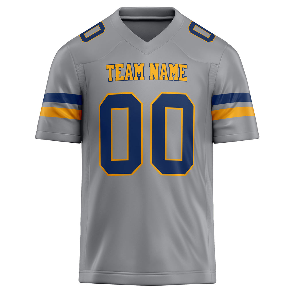 Personalized Light & Gray navy Solid Colour Football Jersey