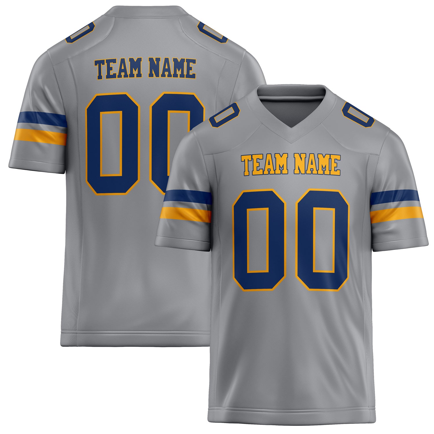 Personalized Light Gray navy Solid Colour Football Jersey FT02240730LI238