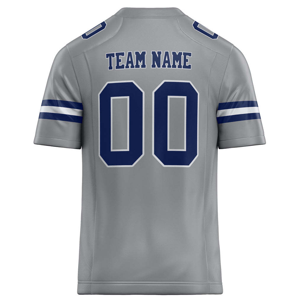 Personalized Light & Gray navy Solid Colour Football Jersey