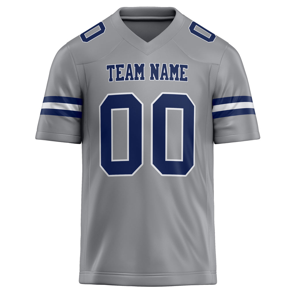 Personalized Light & Gray navy Solid Colour Football Jersey