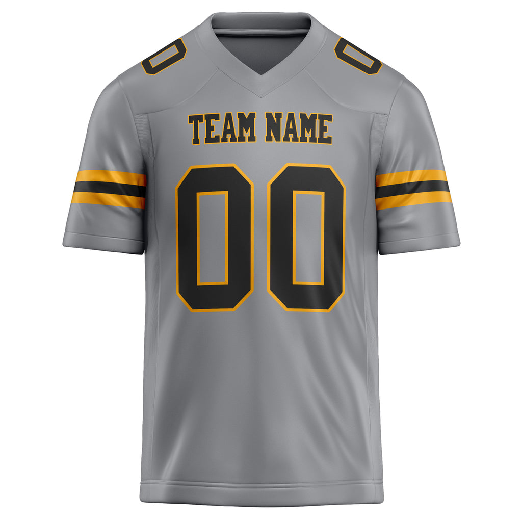 Personalized Light & Gray Black Solid Colour Football Jersey