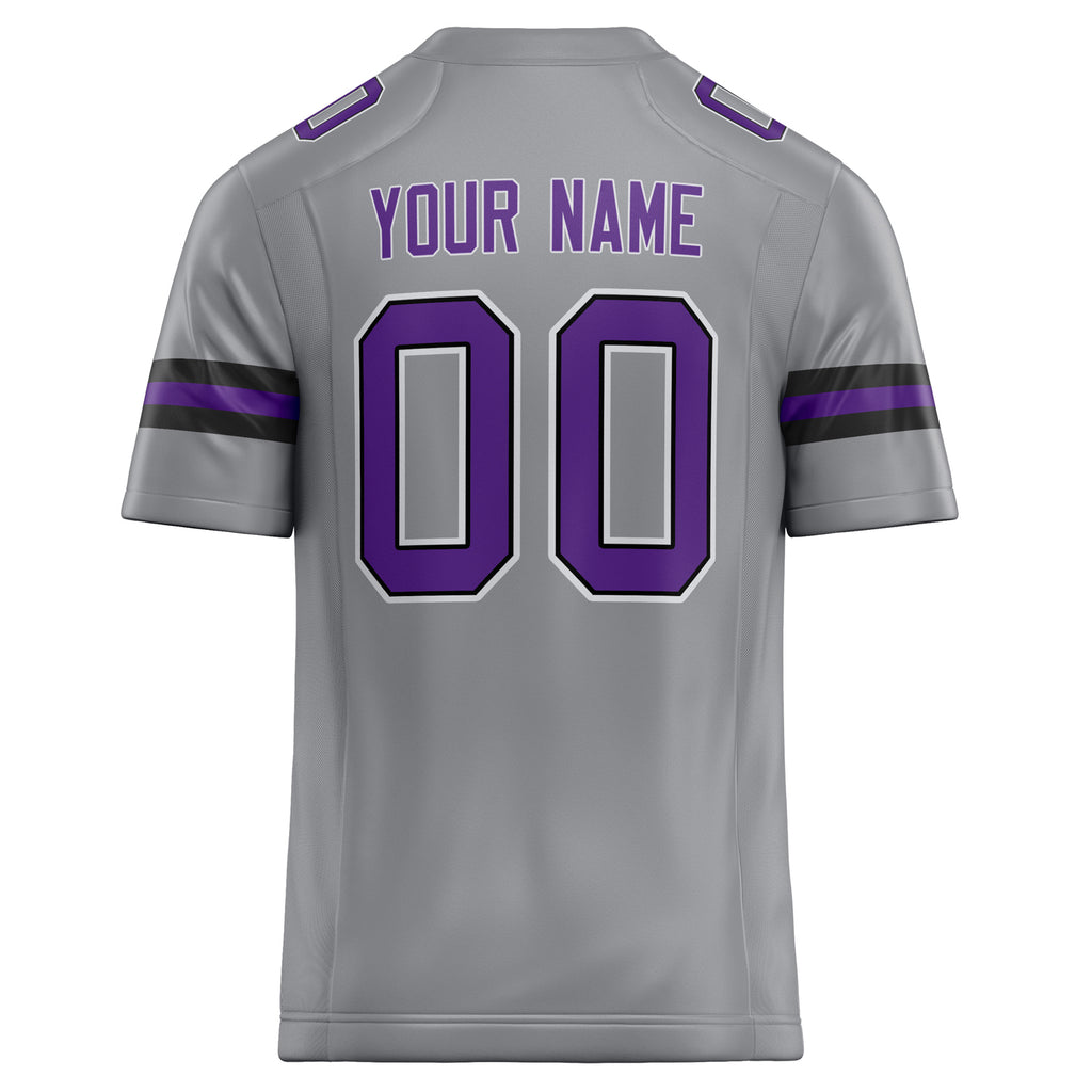 Personalized Light & Gray Purple Solid Colour Football Jersey