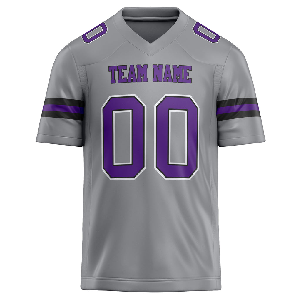 Personalized Light & Gray Purple Solid Colour Football Jersey