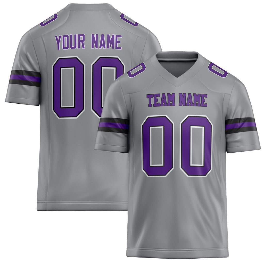 Personalized Light Gray Purple Solid Colour Football Jersey FT02240730LI243