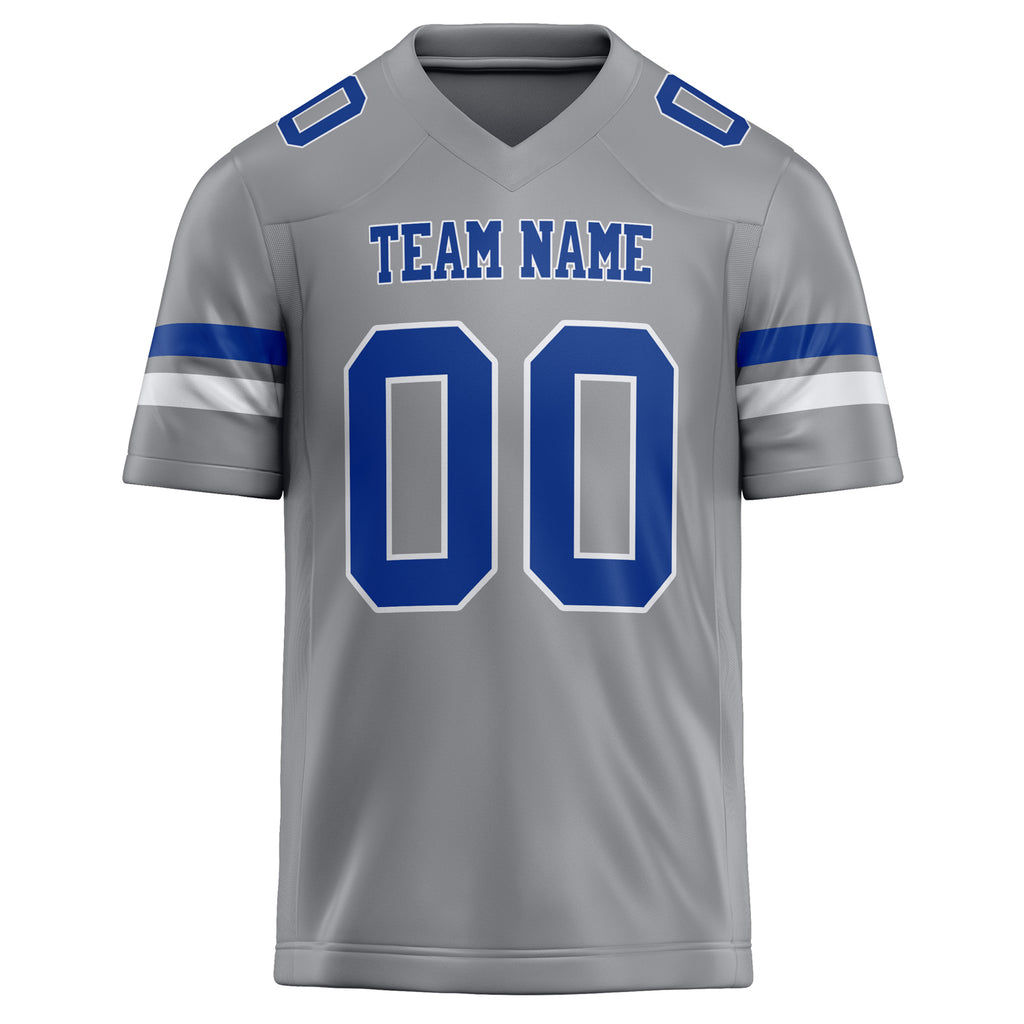 Personalized Light & Gray royal Solid Colour Football Jersey