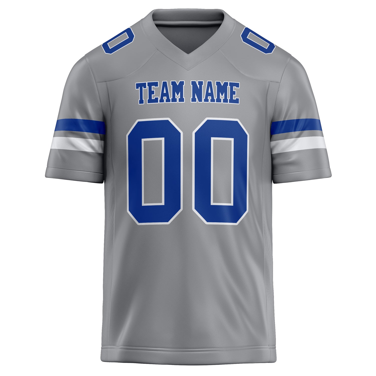 Personalized Light & Gray royal Solid Colour Football Jersey