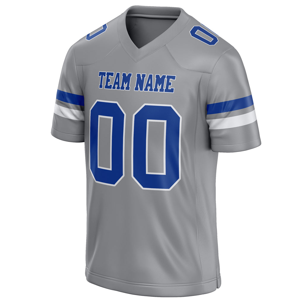 Personalized Light & Gray royal Solid Colour Football Jersey