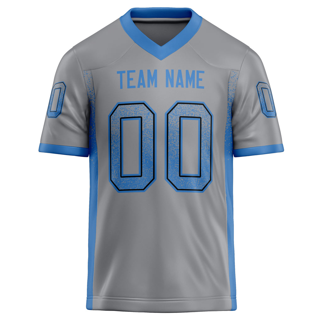 Personalized Light & Gray blue Solid Colour Football Jersey