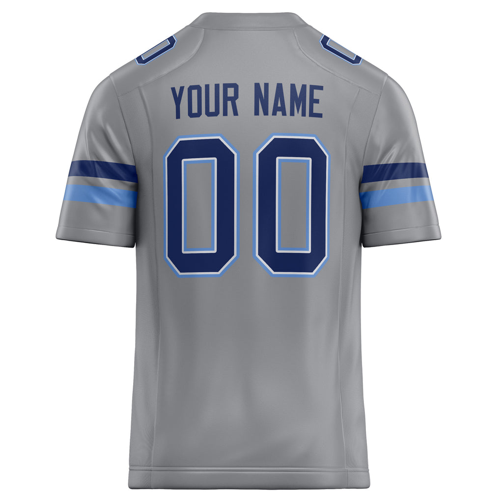 Personalized Light & Gray navy Solid Colour Football Jersey