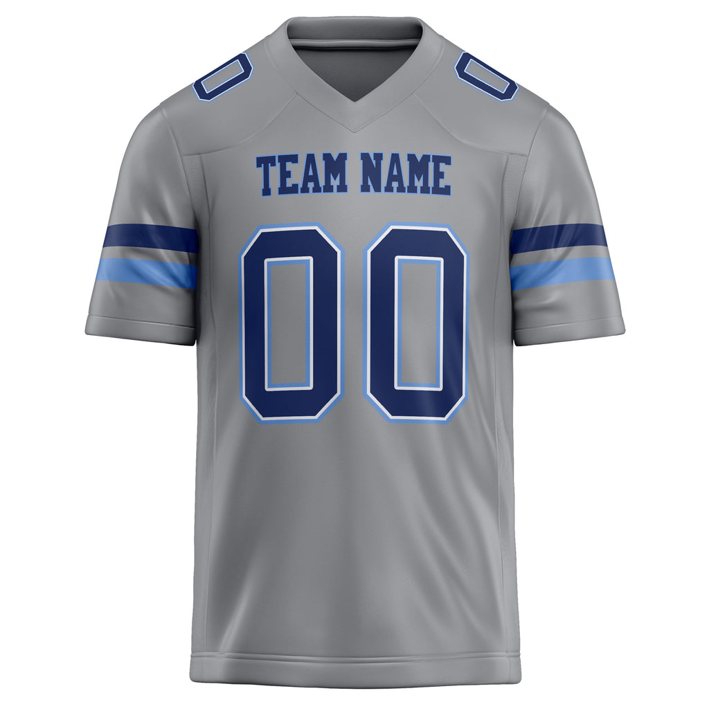 Personalized Light & Gray navy Solid Colour Football Jersey