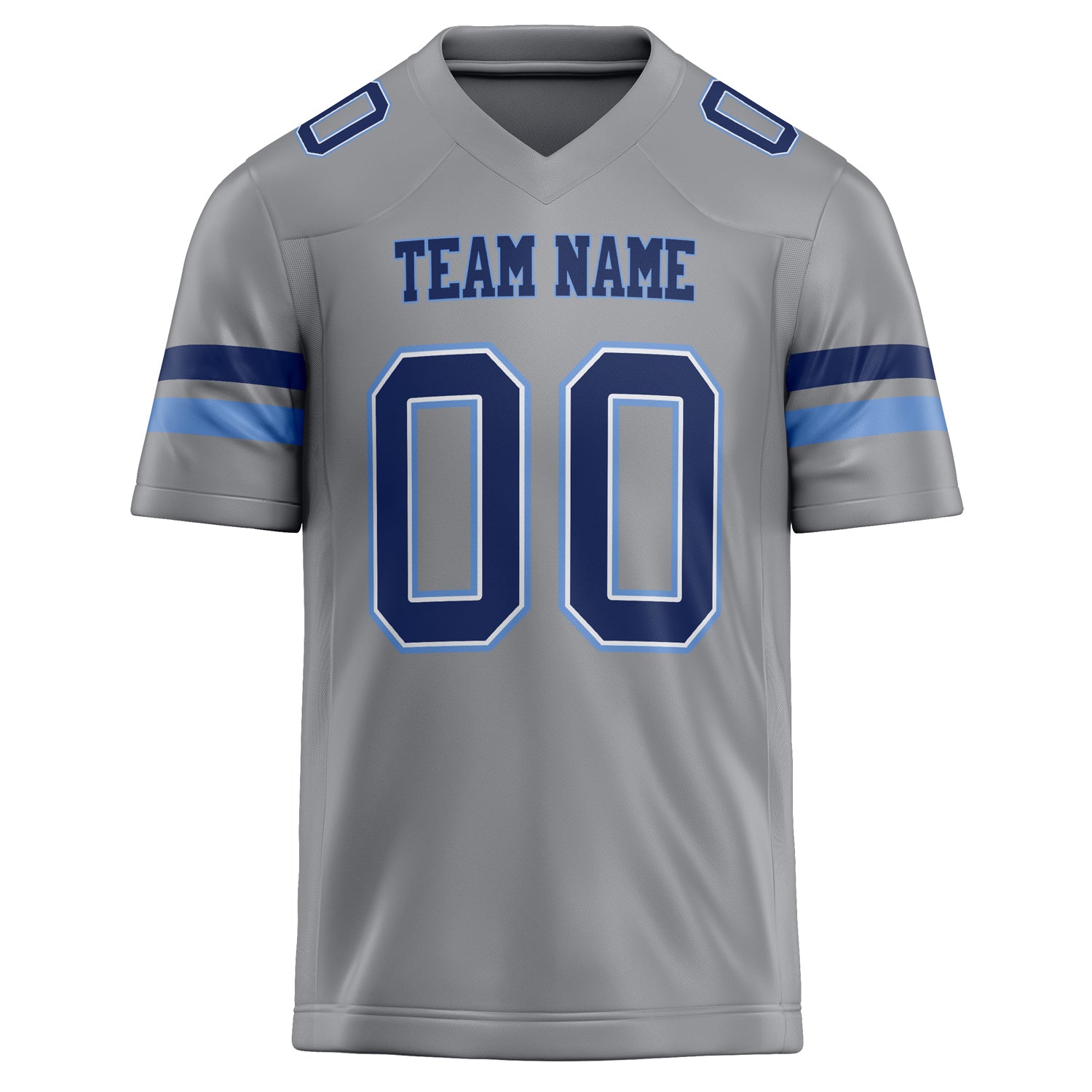 Personalized Light & Gray navy Solid Colour Football Jersey