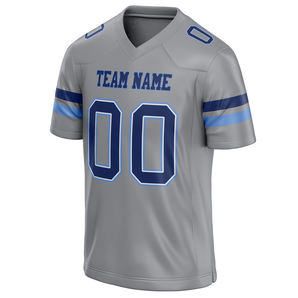Personalized Light & Gray navy Solid Colour Football Jersey