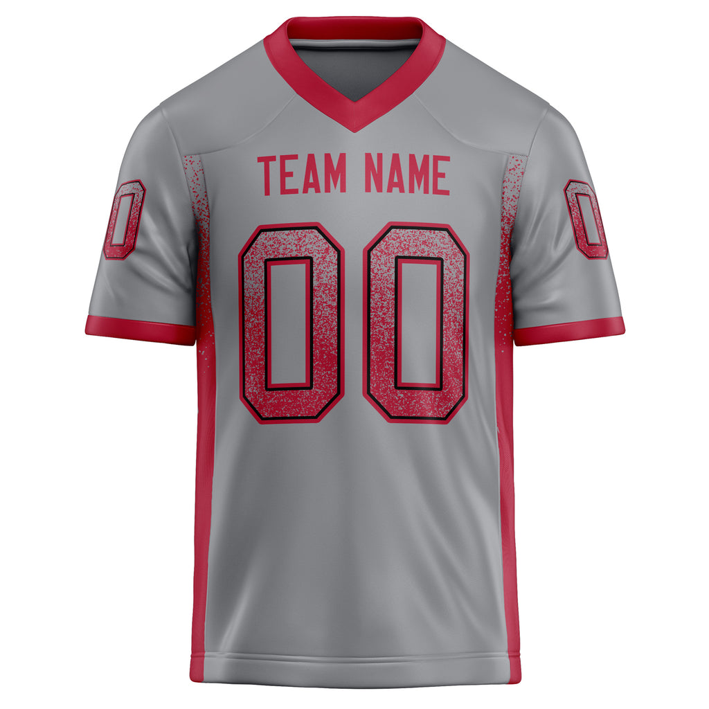 Personalized Light & Gray red Solid Colour Football Jersey