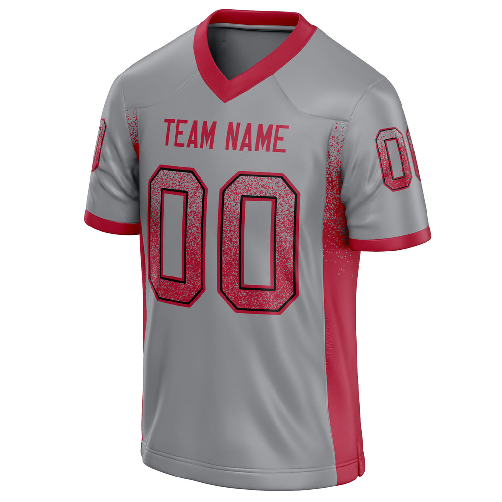 Personalized Light & Gray red Solid Colour Football Jersey