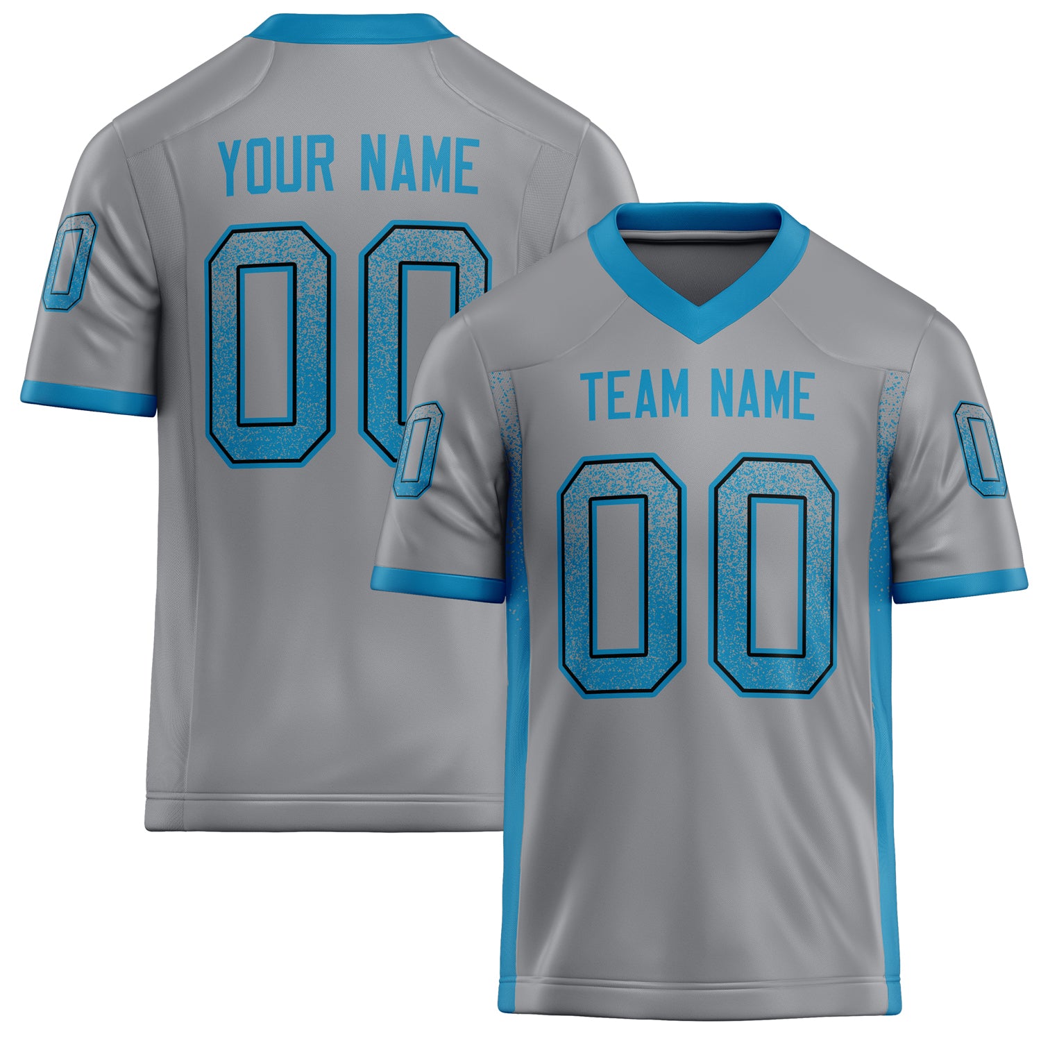 Personalized Light Gray blue Solid Colour Football Jersey FT02240730LI249