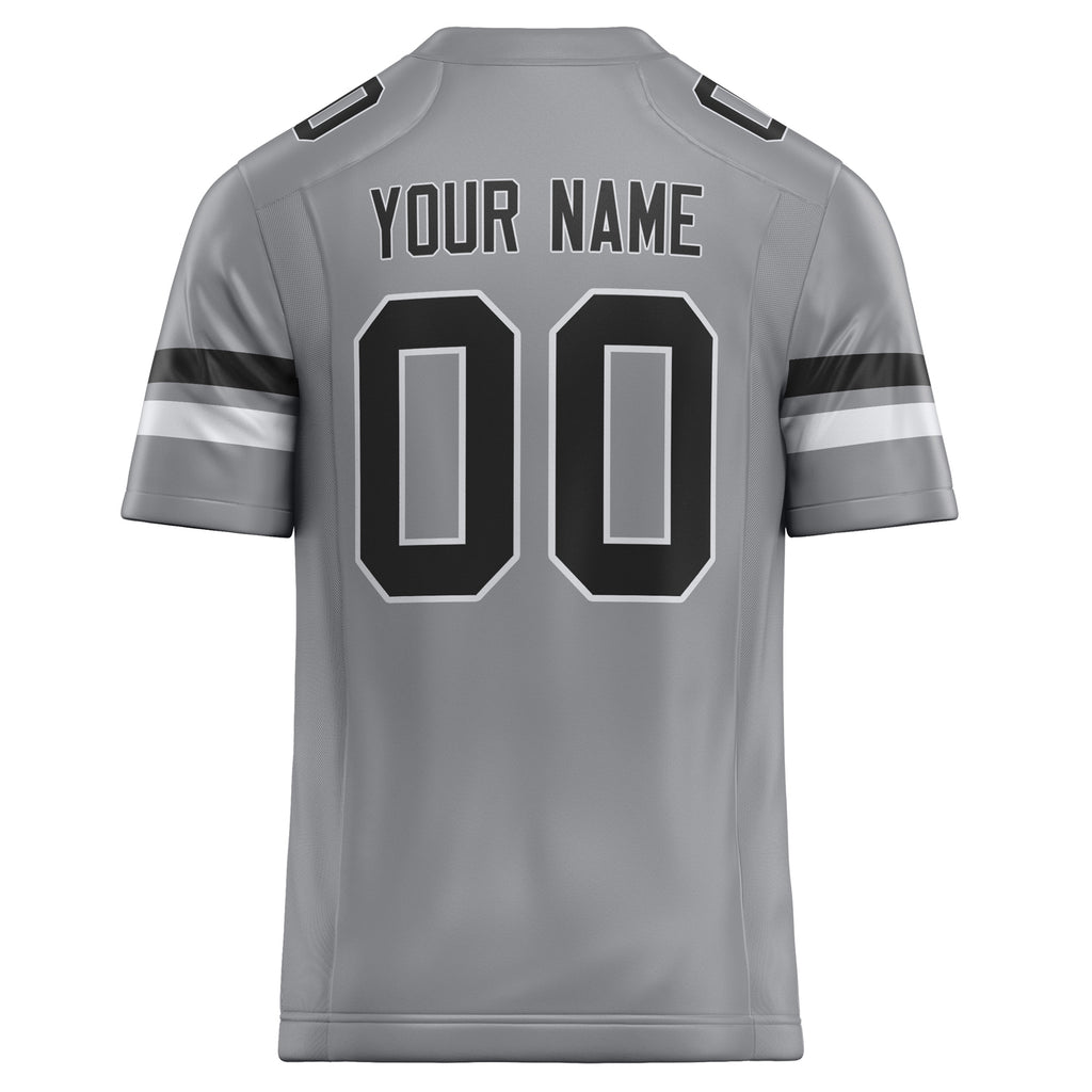 Personalized Light & Gray Black Solid Colour Football Jersey