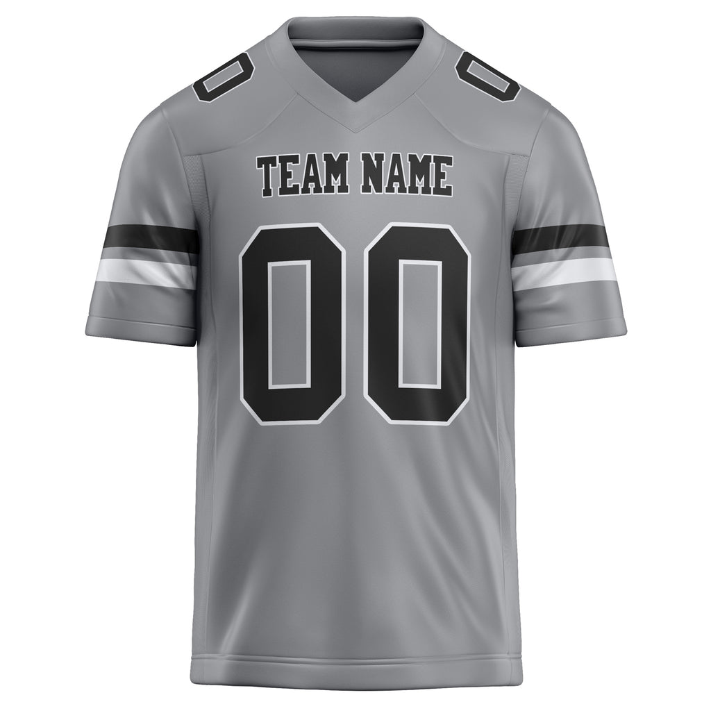 Personalized Light & Gray Black Solid Colour Football Jersey