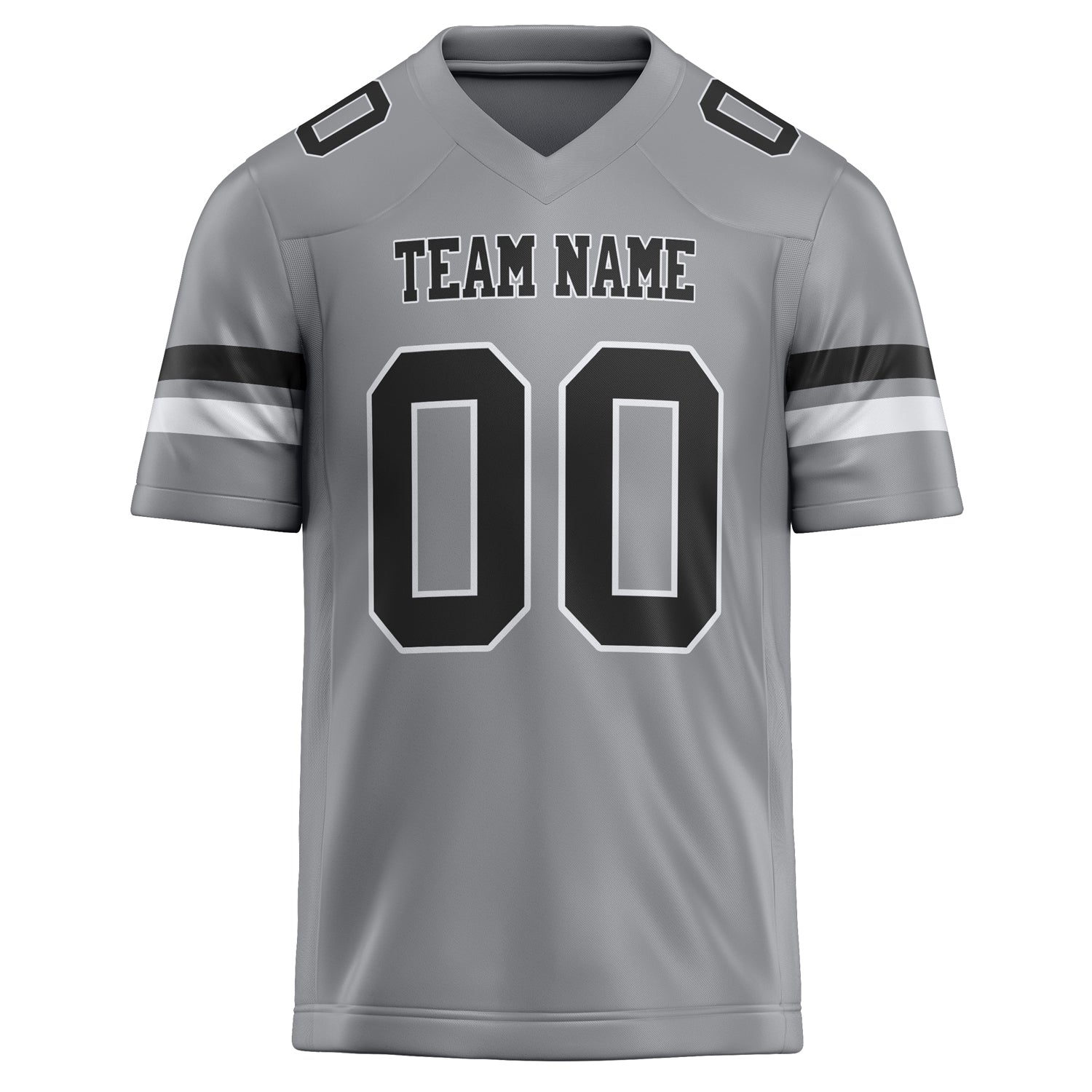Personalized Light & Gray Black Solid Colour Football Jersey
