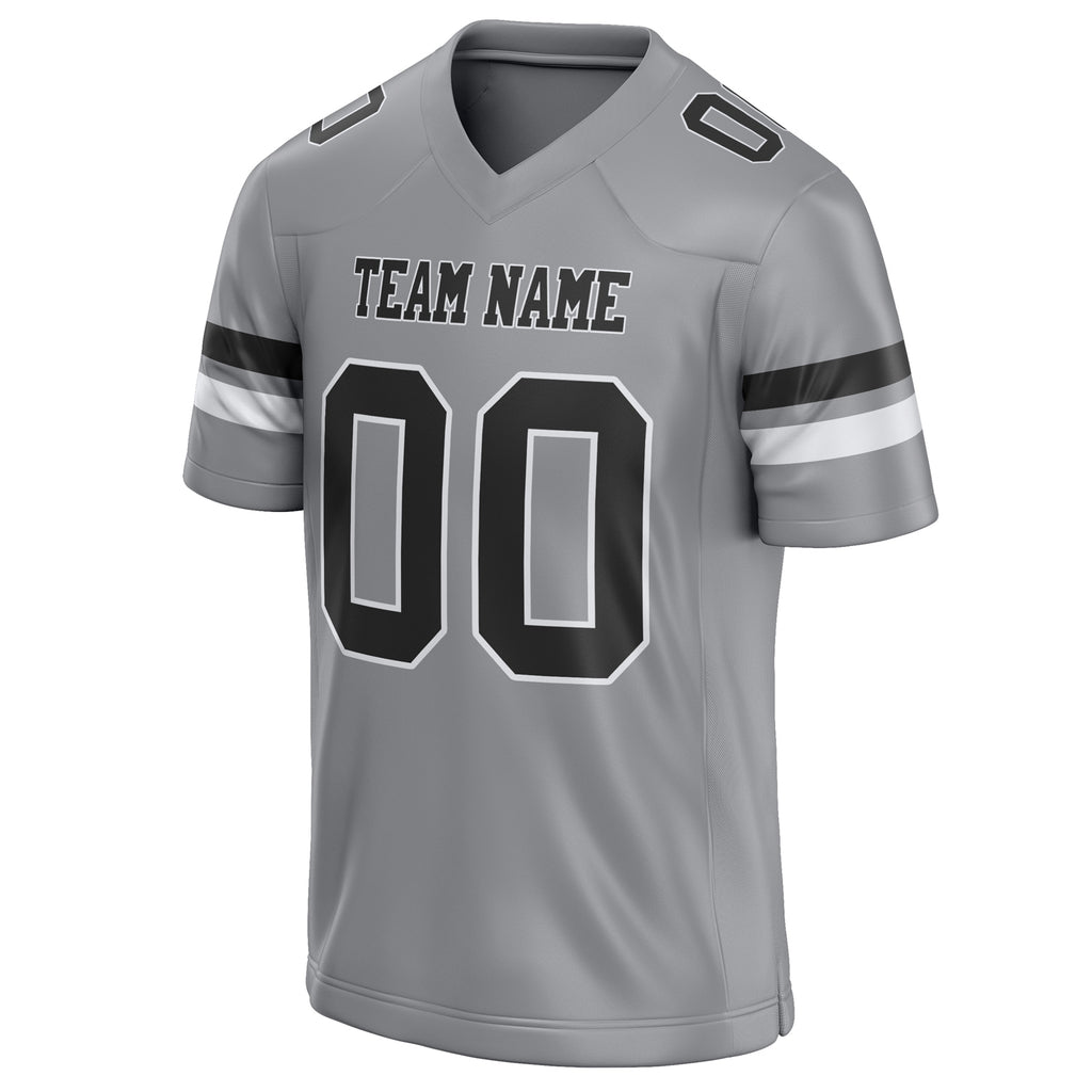 Personalized Light & Gray Black Solid Colour Football Jersey