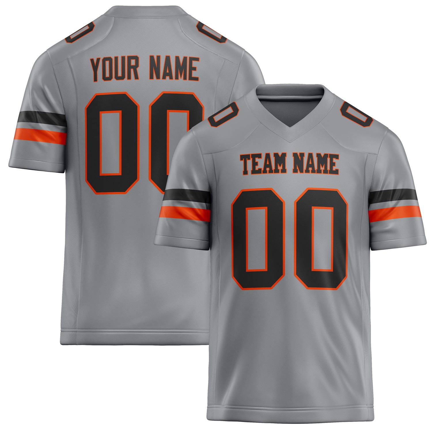 Personalized Light Gray Black Solid Colour Football Jersey FT02240730LI252
