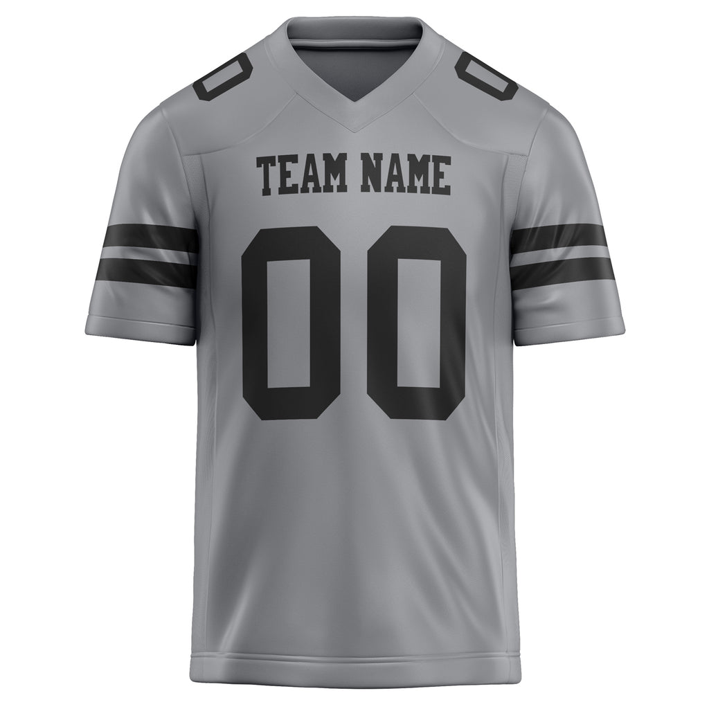 Personalized Light & Gray Black Solid Colour Football Jersey