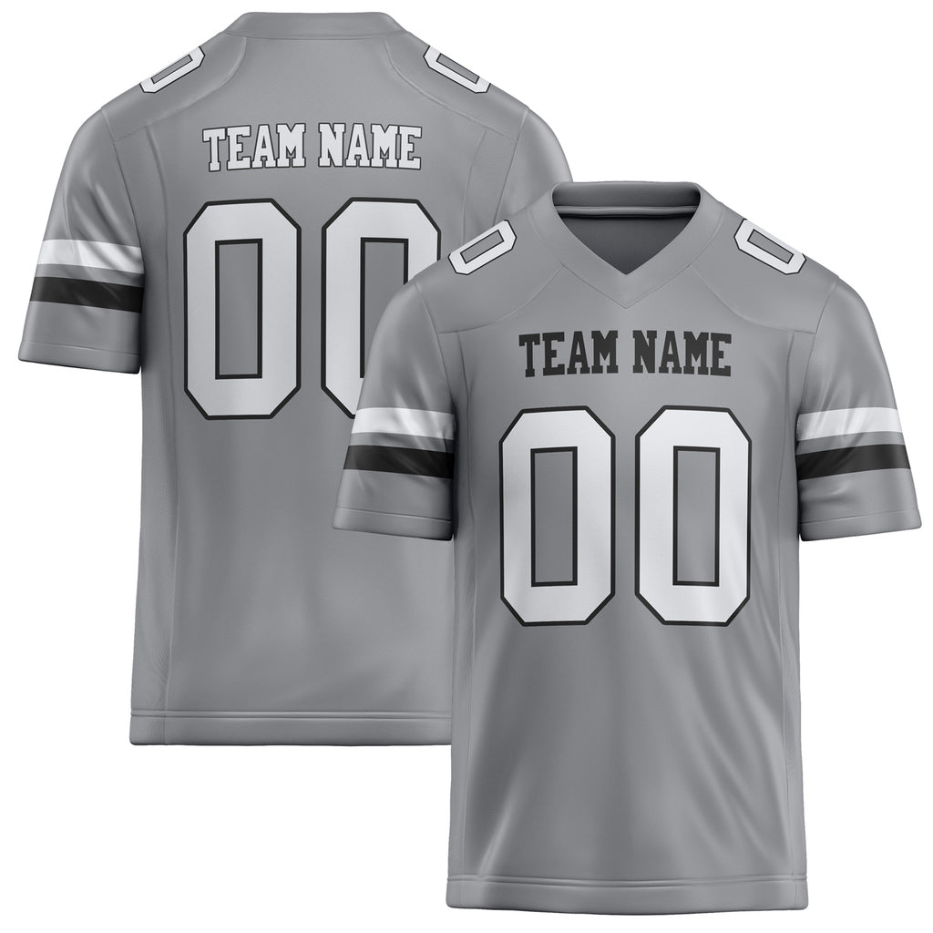 Personalized Light Gray White Solid Colour Football Jersey FT02240730LI254