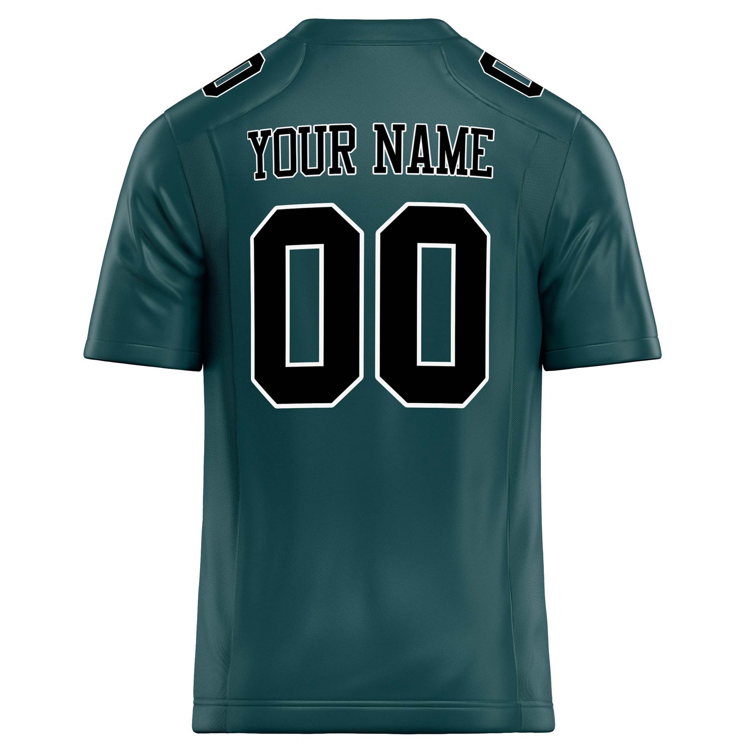 Personalized Midnight & Green Black Solid Colour Football Jersey